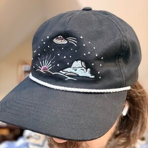 Howler Brothers - Black Embroidered Cap with UFO Design